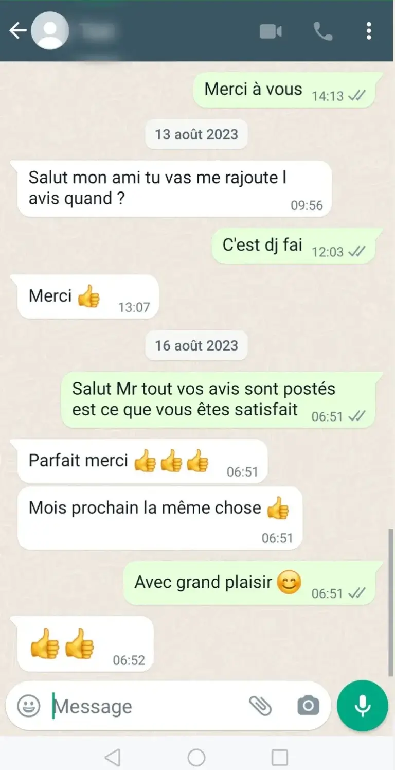 Screenshot di un cliente soddisfatto su Google